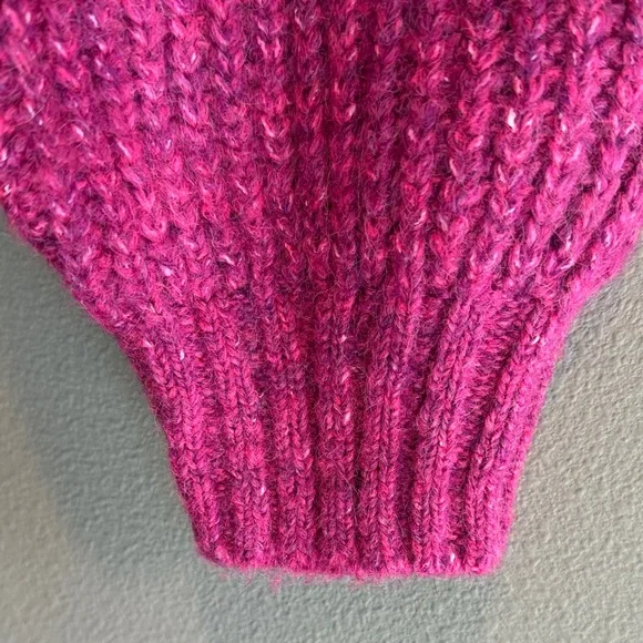 Old Navy Hot Pink Turtleneck Chunky Knit Sweater - Picture 2 of 7